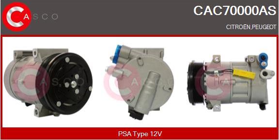 Casco CAC70000AS - Компрессор кондиционера autospares.lv