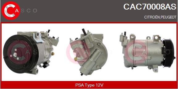 Casco CAC70008AS - Компрессор кондиционера autospares.lv