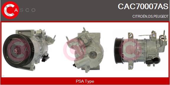 Casco CAC70007AS - Компрессор кондиционера autospares.lv