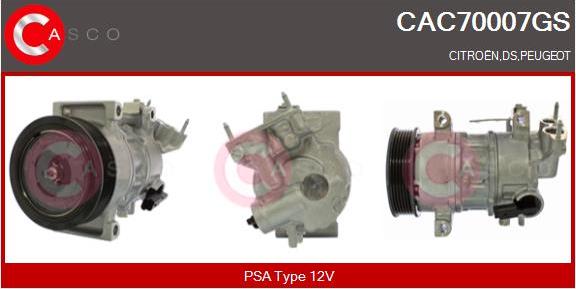 Casco CAC70007GS - Компрессор кондиционера autospares.lv