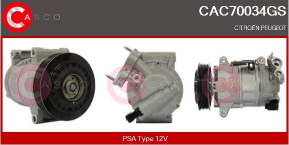 Casco CAC70034GS - Компрессор кондиционера autospares.lv