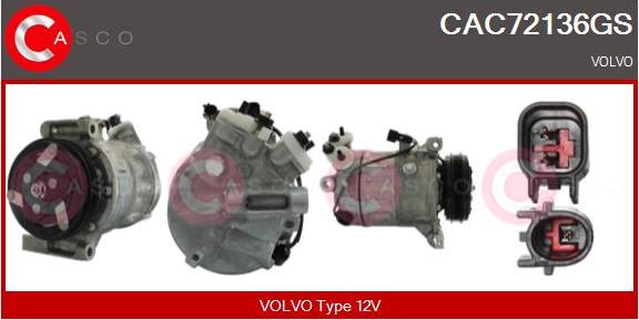 Casco CAC72136GS - Компрессор кондиционера autospares.lv