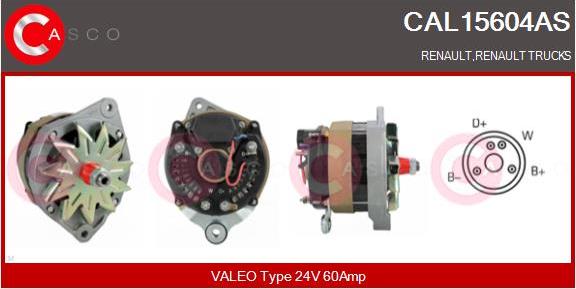 Casco CAL15604AS - Генератор autospares.lv