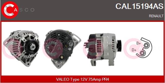 Casco CAL15194AS - Генератор autospares.lv