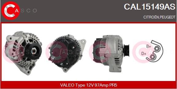 Casco CAL15149AS - Генератор autospares.lv