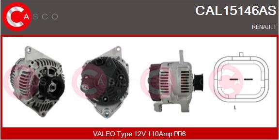 Casco CAL15146AS - Генератор autospares.lv