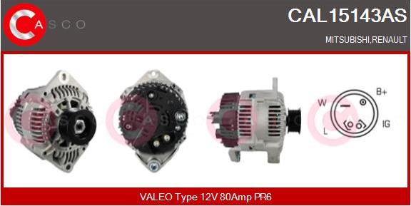 Casco CAL15143AS - Генератор autospares.lv