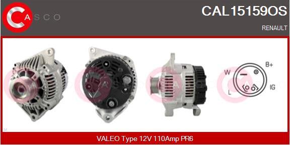 Casco CAL15159OS - Генератор autospares.lv