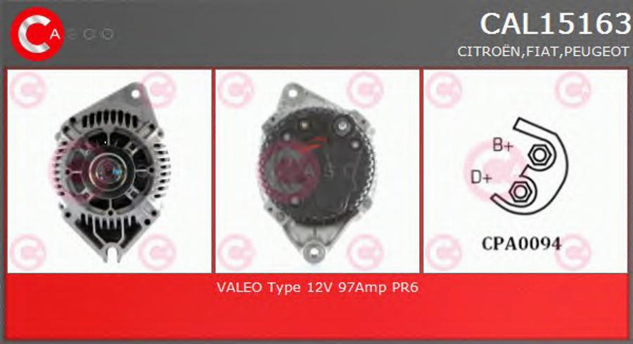 Casco CAL15163 - Генератор autospares.lv