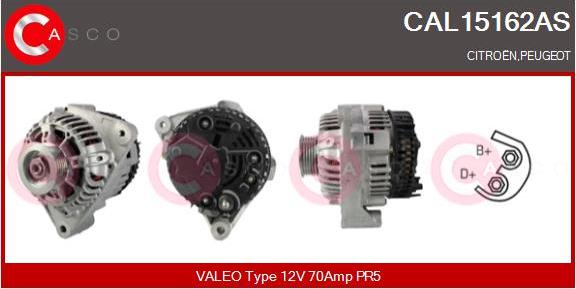 Casco CAL15162AS - Генератор autospares.lv