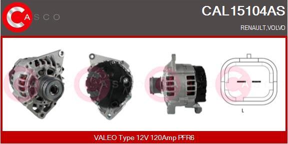 Casco CAL15104AS - Генератор autospares.lv