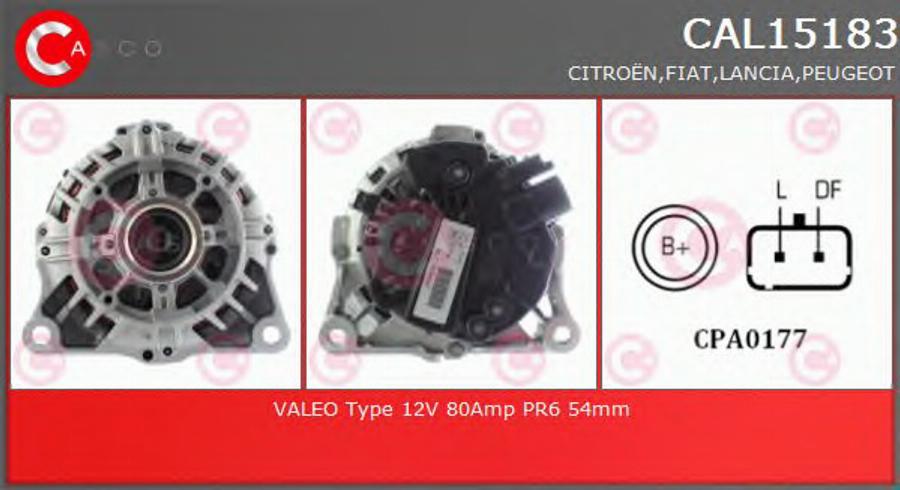 Casco CAL15183 - Генератор autospares.lv