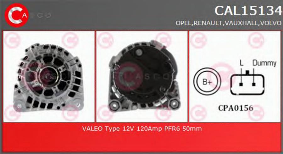 Casco CAL15134 - Генератор autospares.lv