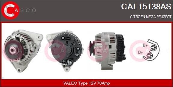 Casco CAL15138AS - Генератор autospares.lv