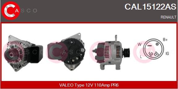 Casco CAL15122AS - Генератор autospares.lv
