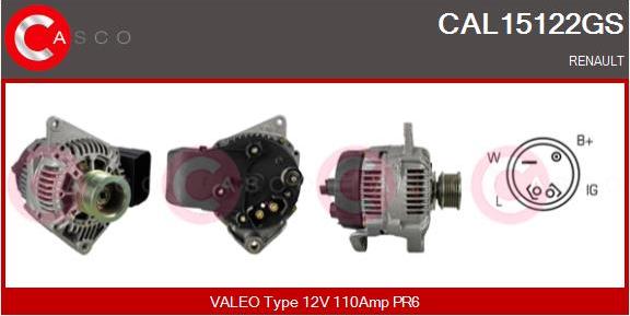 Casco CAL15122GS - Генератор autospares.lv