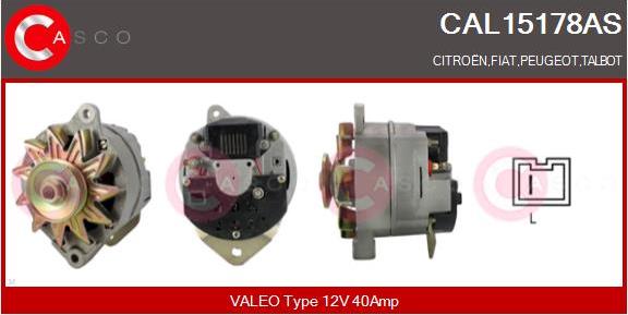 Casco CAL15178AS - Генератор autospares.lv