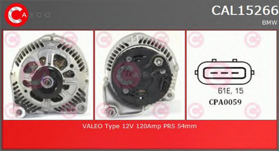 Casco CAL15266 - Генератор autospares.lv