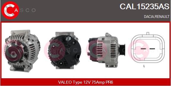 Casco CAL15235AS - Генератор autospares.lv