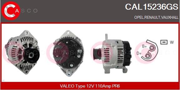 Casco CAL15236GS - Генератор autospares.lv