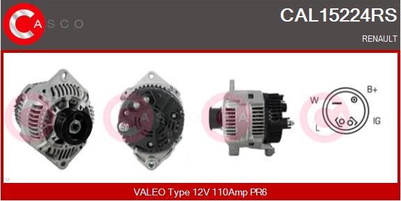 Casco CAL15224RS - Генератор autospares.lv