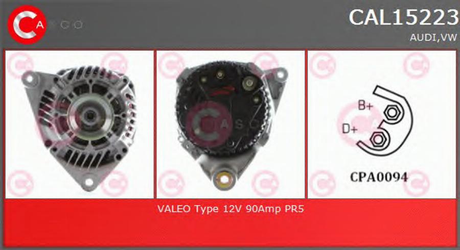 Casco CAL15223 - Генератор autospares.lv