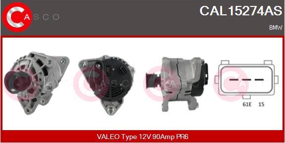 Casco CAL15274AS - Генератор autospares.lv