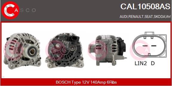 Casco CAL10508AS - Генератор autospares.lv