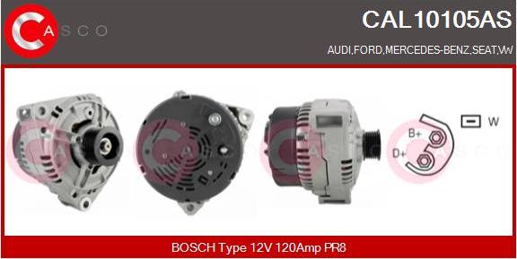 Casco CAL10105AS - Генератор autospares.lv