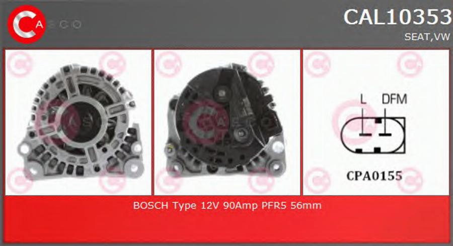 Casco CAL10353 - Генератор autospares.lv