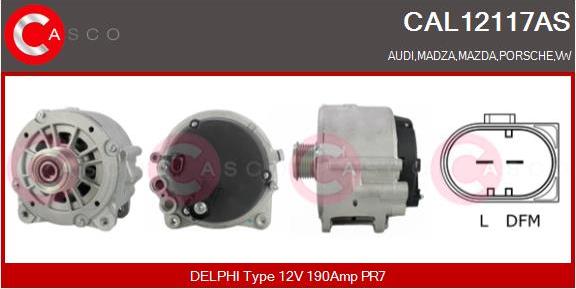 Casco CAL12117AS - Генератор autospares.lv