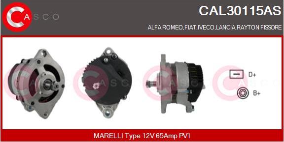 Casco CAL30115AS - Генератор autospares.lv