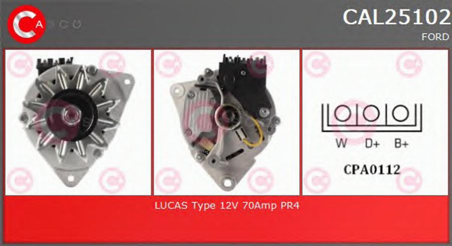 Casco CAL25102 - Генератор autospares.lv