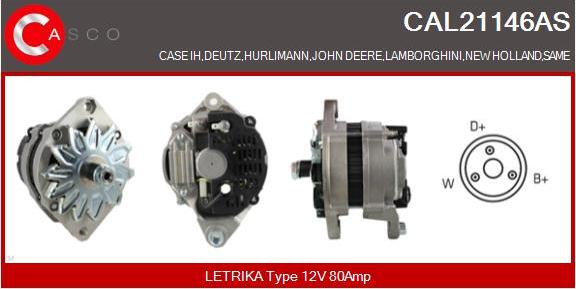 Casco CAL21146AS - Генератор autospares.lv