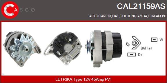 Casco CAL21159AS - Генератор autospares.lv