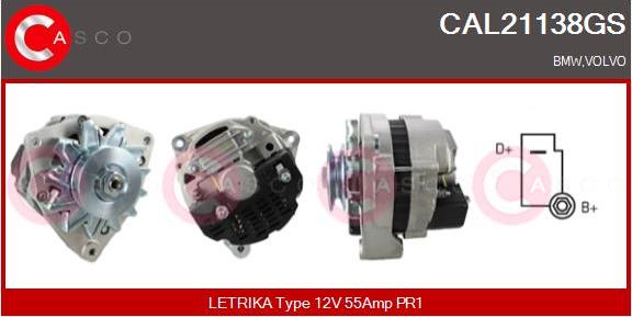 Casco CAL21138GS - Генератор autospares.lv