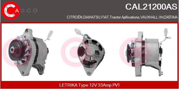 Casco CAL21200AS - Генератор autospares.lv