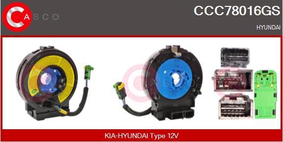 Casco CCC78016GS - Витая пружина, подушка безопасности autospares.lv