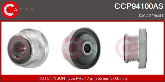 Casco CCP94100AS - Шкив генератора, муфта autospares.lv