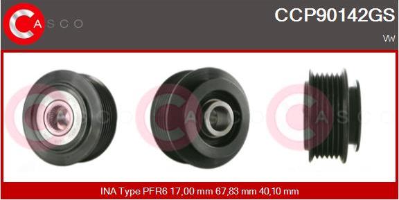 Casco CCP90142GS - Шкив генератора, муфта autospares.lv