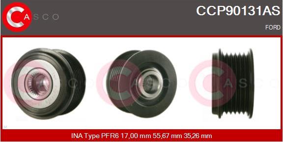 Casco CCP90131AS - Шкив генератора, муфта autospares.lv