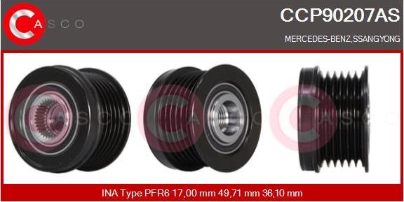 Casco CCP90207AS - Шкив генератора, муфта autospares.lv