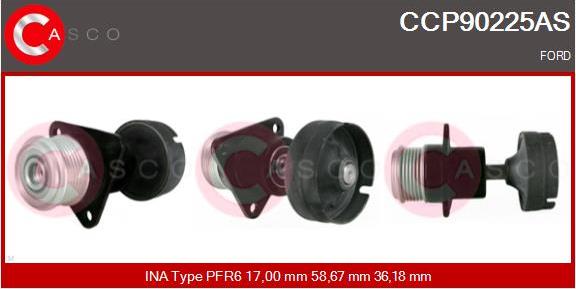 Casco CCP90225AS - Шкив генератора, муфта autospares.lv