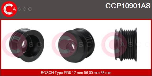 Casco CCP10901AS - Шкив генератора, муфта autospares.lv