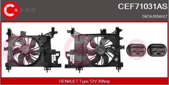Casco CEF71031AS - Электродвигатель, вентилятор радиатора autospares.lv