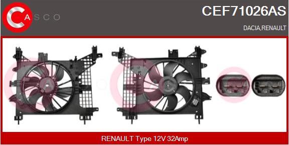 Casco CEF71026AS - Электродвигатель, вентилятор радиатора autospares.lv