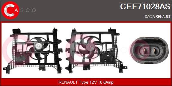 Casco CEF71028AS - Электродвигатель, вентилятор радиатора autospares.lv