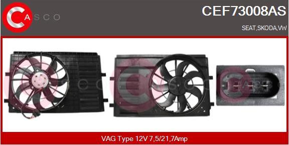 Casco CEF73008AS - Электродвигатель, вентилятор радиатора autospares.lv