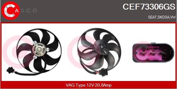 Casco CEF73306GS - Вентилятор, охлаждение двигателя autospares.lv