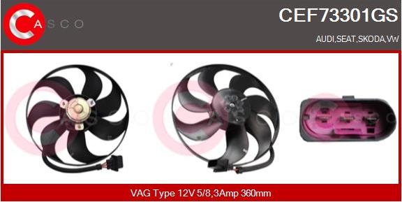 Casco CEF73301GS - Вентилятор, охлаждение двигателя autospares.lv